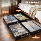 92L Extra Large Under Bed Storage with Wheels, 39.4" Extra Long Storage Box - Image 7