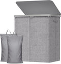 Lifewit 145L Large Laundry Basket with Lid, Laundry Hamper with Plastic Handles and Removable Bag, Foldable Tall Dirty Clothes Hampers for Laundry for Laundry Room, Bedroom, Bathroom, Dorm, Light Gray by Lifewit