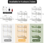 YCIA&DONE Corner Bathroom Counter Organizer, Makeup Organizer for Vanity, Skincare Cosmetic Perfume Tray, Corner Countertop Shelf Rack Storage for Bathroom Kitchen 3Tiers (Smoky Gray) - Image 5