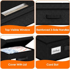StoreHappily Under Bed Storage Containers with Lids, 2 Pack Foldable Black - Image 5