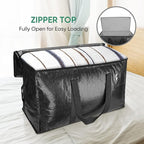 BALEINE 2-Pack Oversized Moving Bags with Reinforced Handles, Heavy-Duty Storage Tote for Clothes, Moving Supplies (Black, 2-Pack) - Image 6