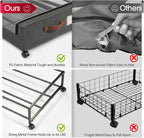 Yecaye 3 Pack Under Bed Storage with Wheels, Under Bed Storage Containers, Underbed Shoe Storage Organizer, Rolling Under Bed Metal Drawers for Clothes, Blankets(30.7 x 16.9 x 6.7 in) - Image 4