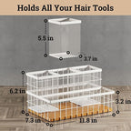 Hair Tool Organizer Countertop, Breathable Metal & Bamboo, Heat-Resistant - Image 6