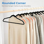 Smartor Black Velvet Hangers 50 Pack, Non Slip Space-Saving Clothes Hangers - Image 6