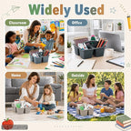 6 Pack Plastic Classroom Organizer Caddy with Handle, Muted Nordic - Image 6