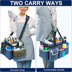 Cleaning Caddy,Cleaning Bag for Housekeepers,Cleaning Supplies Organizer with Handle,Blue - Image 5