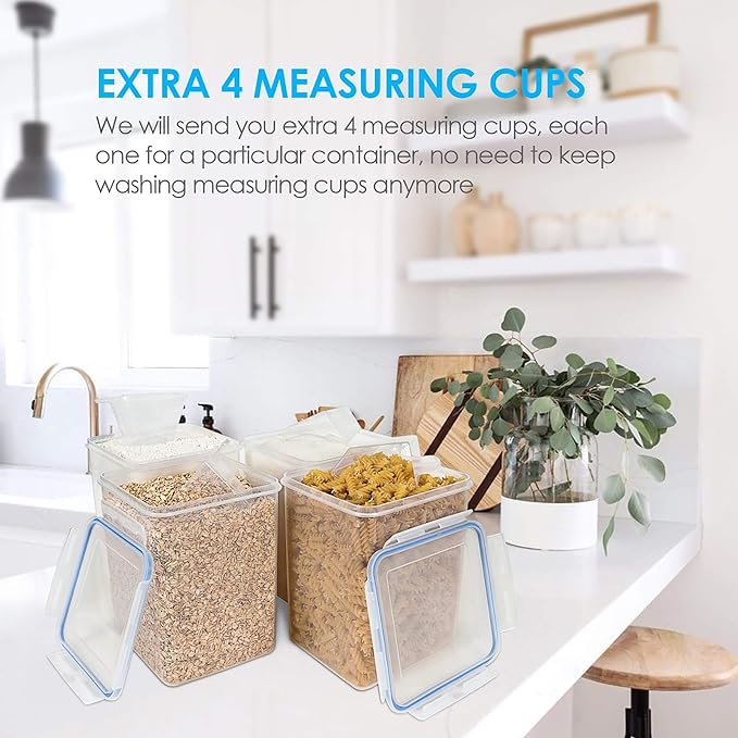 Vtopmart 5.2L Flour Sugar Storage Containers, 4 PCS, Blue - Image 6