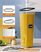 KEMETHY 30 PCS Airtight Food Storage Containers with Lids, Kitchen Pantry Organization and Storage, BPA-Free Plastic Scale Food Canisters for Cereal, Flour, Sugar, Dry Food, Include Labels & Marker - Image 3