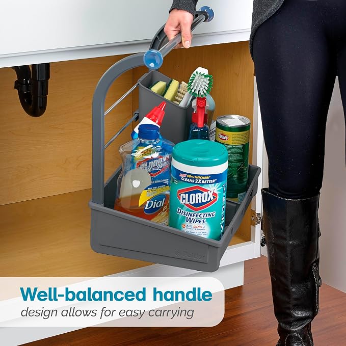 Polder Under Sink Storage Caddy, Kitchen and Bathroom Organization and Storage with Tray, Easy-to-Assemble, 16.75" x 10.5" x 16.5" - Image 5