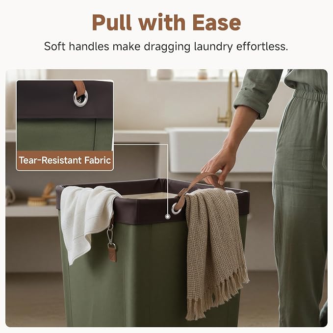 StorageWorks 160L Laundry Basket with Wheels, Rolling Hampers for Clothing - Image 5