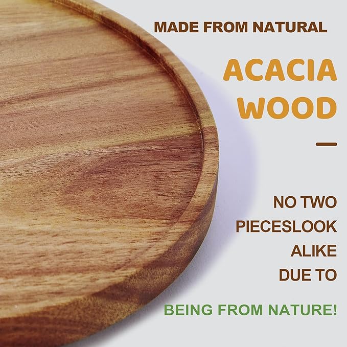 10-inch Acacia Wood Lazy Susan Organizers,Lazy Susan Turntable for Cabinet - Image 2