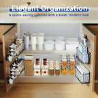 Adhesive Cabinet Door Organizer with Lid Holders & Storage Baskets - Image 7