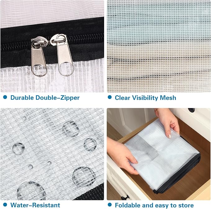 Fixwal Storage Bags 4 Pack 40L Mesh Clear for Blankets Clothes Sheets - Image 3