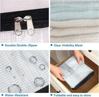 Fixwal Storage Bags 4 Pack 40L Mesh Clear for Blankets Clothes Sheets - Image 3