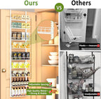 Churboro 9 Tier Over Door Pantry Organizer, 2-in-1 Adjustable Spice Rack - Image 4