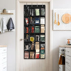 Simple Houseware 24 Pockets Large Clear Over the Door Shoe Organizer, Black | 56" x 22.5", 4 Durable Metal Hooks, 5" x 9" Pocket Size, Multipurpose - Image 7