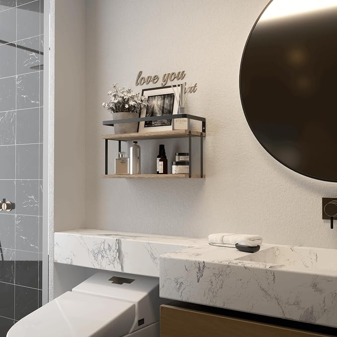 RICHER HOUSE Floating Shelves Bathroom, Wall Mounted Shelf Over Toilet - Image 7