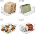 iDesign Plastic Stackable Kitchen Cabinet Storage Bin, Clear, 4-Pack - Image 7