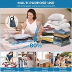 Vacuum Bags for Travel with Portable Electric Pump, 16 Pack Vacuum Seal Bags for Luggage and Suitcase Compression, Space Saver Vacuum Storage Bags for Clothes and Clothing Travel - Image 8