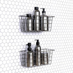 MaraFansie Over the Cabinet Door Organizer Wall Wire Baskets Hanging Kitchen Basket Shelf for Cabinet & Pantry Organization and Kitchen, Bathroom, Bedroom Storage, with Adhesive, 4 Pack - Image 4