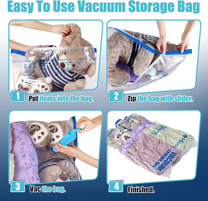 Vacuum Storage Bags Jumbo and XXL, Extra Large Vacuum Seal Bags for Bedding Blankets Comforters Clothing (3J+3XXL) - Image 3