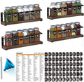SpaceAid Spice Rack with 24 Spice Jars, 386 Spice Labels, Chalk Marker and Funnel, Wood Hanging Seasoning Shelf for Cabinet Door or Wall Mount (4 Pack) by SpaceAid