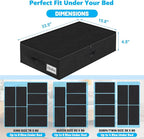 Under Bed Storage Container Bin 4 Pack, 4.5 Inch Slim Low Profile Underbed Clothes Storage Organizer for Dorm & Home, Use for Blanket and Toy Storage Box W/ Sturdy Bottom/Sides, Foldable Thick Fabric - Image 4