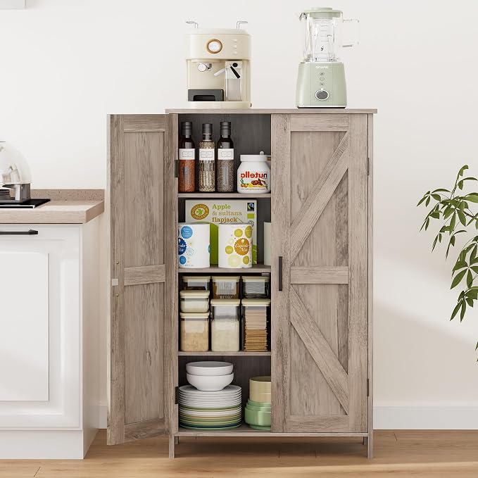 Homleke 43.3" H Farmhouse Bathroom Storage Cabinet with Adjustable Shelves - Image 7