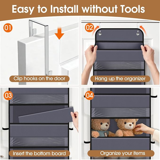 Over The Door Organizer Storage behind Door Hanging Organizer for Nursery - Image 3