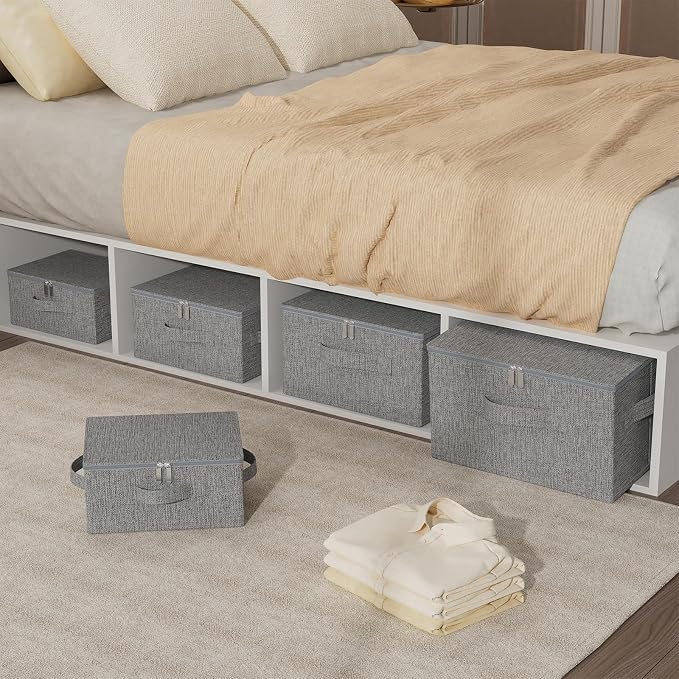 Underbed Storage Boxes with Zippers,19.6x15.7x11.8in,Grey,2 Pack - Image 9