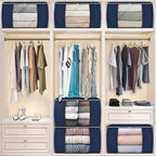 Fab totes 90L Clothes Storage, Foldable Thick Fabric Blanket Storage Bags | Foldable Containers with Zippers,Window and Handles for Organizing Bedroom, Closet, Comforter, Bedding,Dorm essentials - Image 7