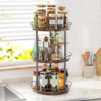 LAMU 3 Tier Lazy Susan Turntable Rotating Spice Rack Organizer for Cabinet - Image 2