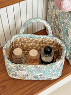 Fabric Storage Basket 2 Pack,Large and Mini Boho Laundry Nursery Hamper Portable Folding Organizer for Car Bedroom (P) - Image 5