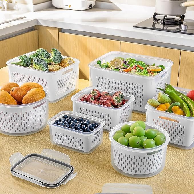 Freshmage Fruit Storage Containers for Fridge with Removable Colander 10 - Image 6