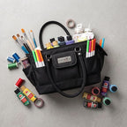 Everything Mary Deluxe Store & Tote Organizer – Black Craft Caddy with Handle – Collapsible Bag for Sewing, Scrapbooking, Art Supplies & DIY Project Organization - Image 6