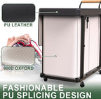 Laundry Hamper 3 Section,230L Rolling Dirty Clothes Hamper White - Image 4
