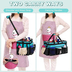 Extra-Large Wearable Cleaning Caddy With Detachable Divider,Cleaning Caddy For Cleaning Supplies Large Cleaning Supply Caddy With Adjustable Shoulder Strap & Waist Belt For Cleaners,Mint Green - Image 5
