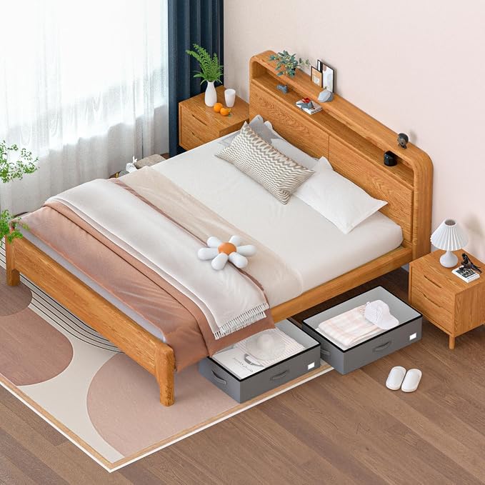EE-RoomWorld Under Bed Storage with Wheels, No Assemble Required 10 inches height Under Bed Storage bins,Large capacity Rolling Underbed Shoe Storage containers，dorm underbed storage drawers - Image 7