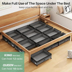 Kitstorack Under Bed Storage with Wheels 2Pack Height-adjustable Under Bed Storage Containers,Under Bed Shoe Storage Organizer with Clear Window&Label, Suitable for Clothes Storage, Gray - Image 8