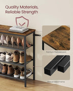 VASAGLE 5-Tier Shoe Rack, 18-24 Pairs, Metal Mesh - Image 6