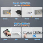 reliahom Broom Holder Wall Mount Mop Hanger Tools organizer 4Racks 5Hooks - Image 3