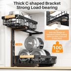 PXRACK Under Sink Organizer, Adjustable Height, 2 Tier Pull Out Under Cabinet Organizer, Slide Out Thickened Metal Under Sink Storage for Kitchen Bathroom Laundry Pantry Cabinet, Black, Small-2-Pack - Image 6