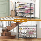 Hleelomi 4-Tier Metal Expandable Shoe Rack for Closet and Entryway, Black - Image 6