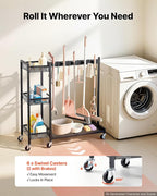VEVOR Broom Holder with Cleaning Supplies Organizer, Garage Storage Metal - Image 4