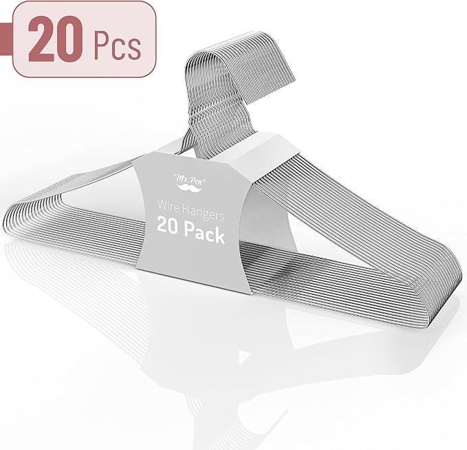 Mr. Pen- Metal Wire Hangers, 20 Pack, Silver - Image 2