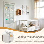 2 Pack- 12 Pocket Over Door Hanging Storage Organizer with 4 Kinds Pouch,Back of Closet Hanging Shelf Storage Organization for Sock,Hat,Underwear,Behind Door Caddy in Bedroom,Bathroom,Entrance,Dorm,RV - Image 3