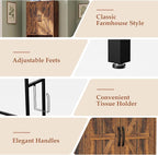 Over The Toilet Storage Cabinet,23.6" W Bathroom Organizer, Brown - Image 8
