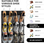 Simple Houseware 24 Pockets Large Clear Over the Door Shoe Organizer, Black | 56" x 22.5", 4 Durable Metal Hooks, 5" x 9" Pocket Size, Multipurpose - Image 3