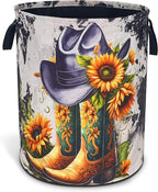American Western Cowboy Hat Boots Laundry Basket Oxford Cloth 18.9 x 16.5In by Unknown