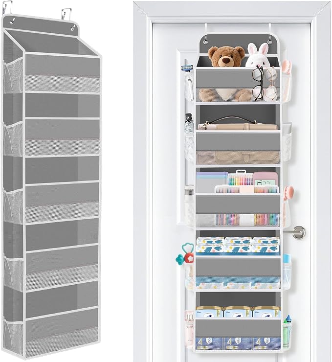Over the Door Organizer, 5 Large Pocket Hanging Storage with 40lb Capacity by Unknown